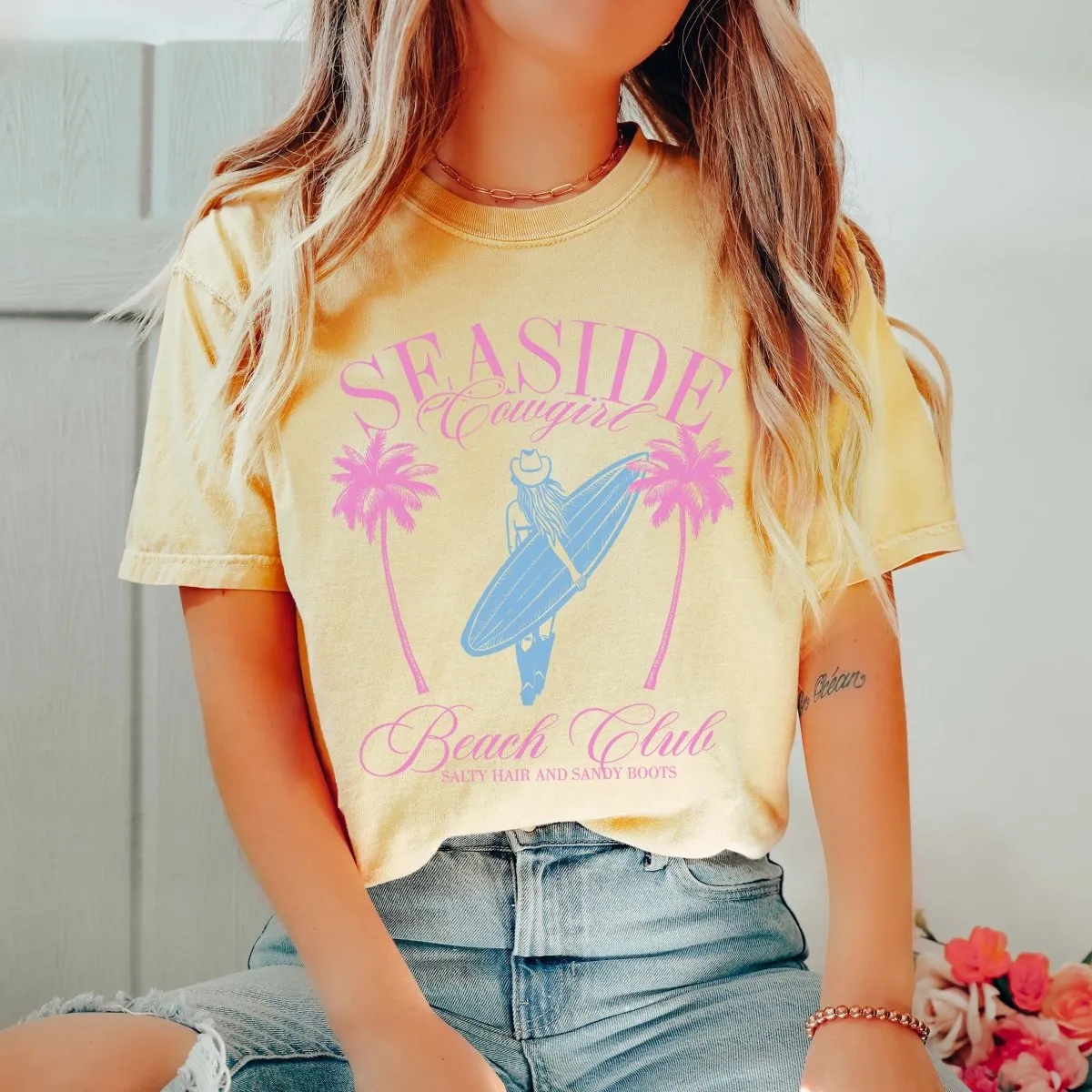 Seaside Cowgirl Comfort Color Wholesale Tee - Quick Ship