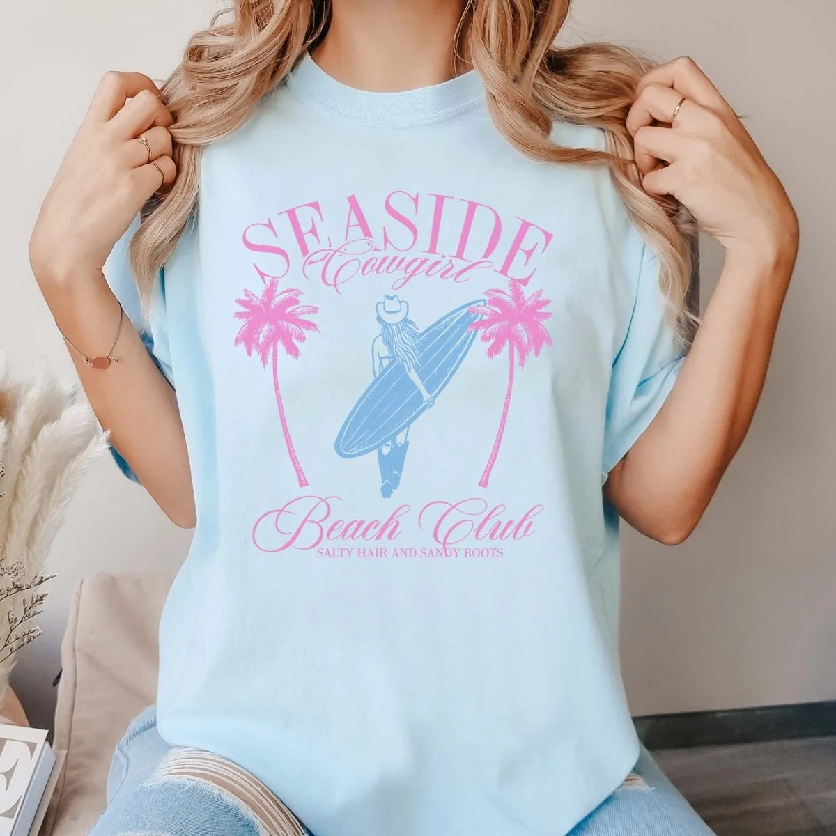 Seaside Cowgirl Comfort Color Wholesale Tee - Quick Ship