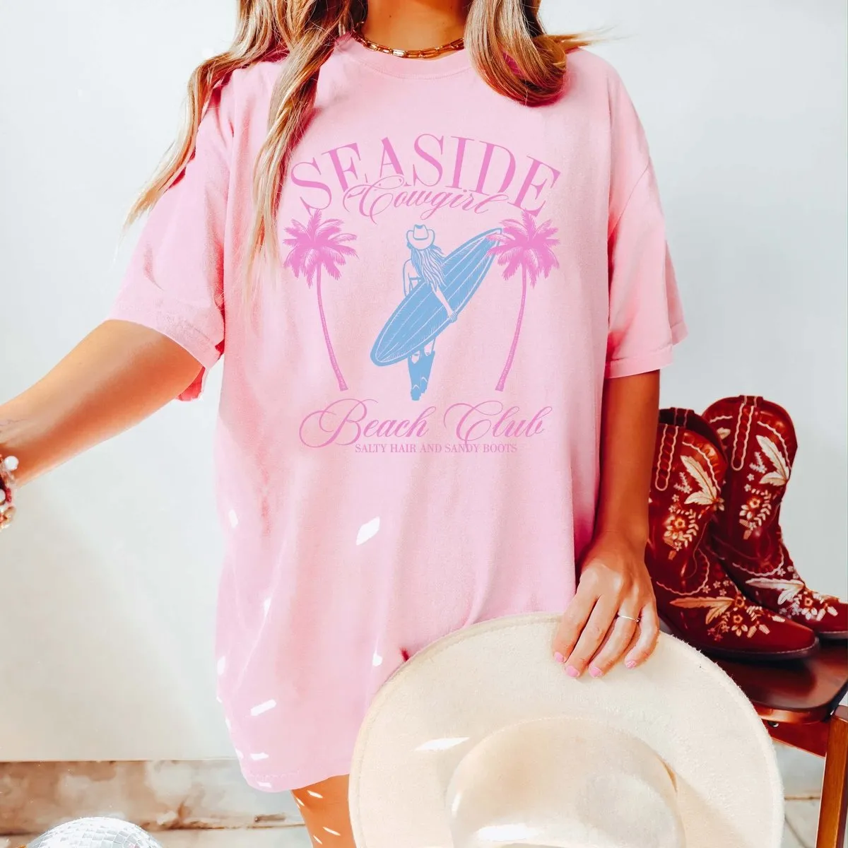 Seaside Cowgirl Comfort Color Wholesale Tee - Quick Ship