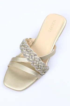 Sohaye Slippers for Women's SKU: FWSL017-GOLDEN