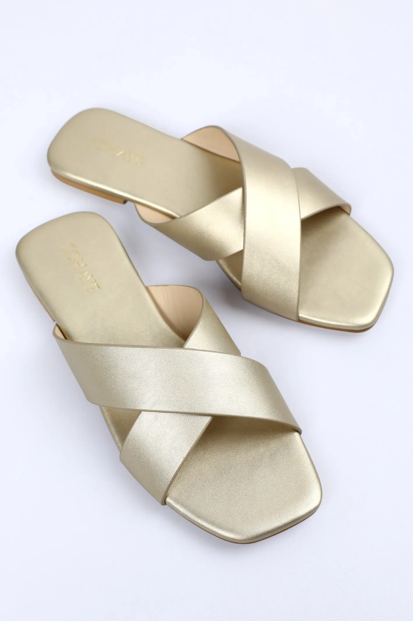 Sohaye Slippers for Women's SKU: FWSL020-GOLDEN