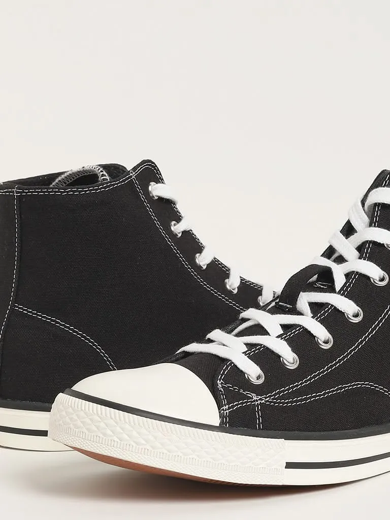 SOLEPLAY Black High-Top Canvas Boots