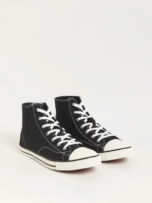 SOLEPLAY Black High-Top Canvas Boots