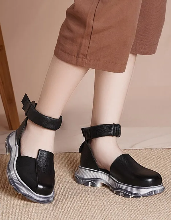 Spring Summer Thick-soled Ankle Strap Casual Sneakers