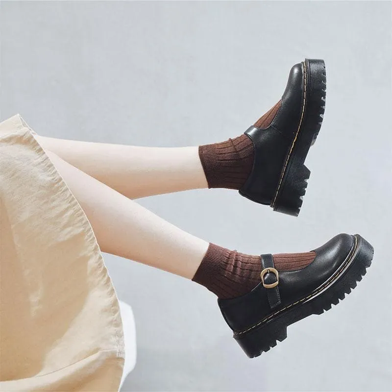 Strap Buckle Platform Round Toe Lolita Mary Janes Shoes