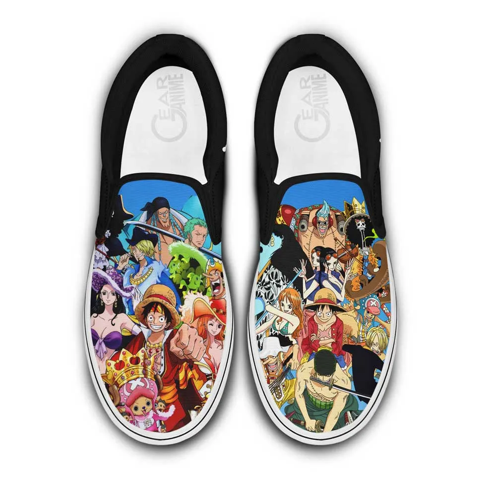 Straw Hat Pirates Slip On Sneakers Custom Anime OP Shoes