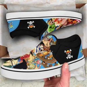 Straw Hat Pirates Slip On Sneakers Custom Anime OP Shoes