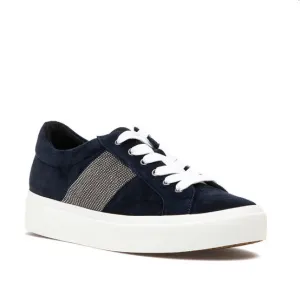 The Lace Sneaker with Chain Detailing in Navy