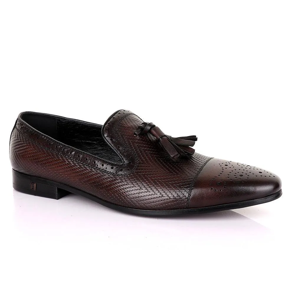 Thom Brown Coffee Tassel Leather Shoe