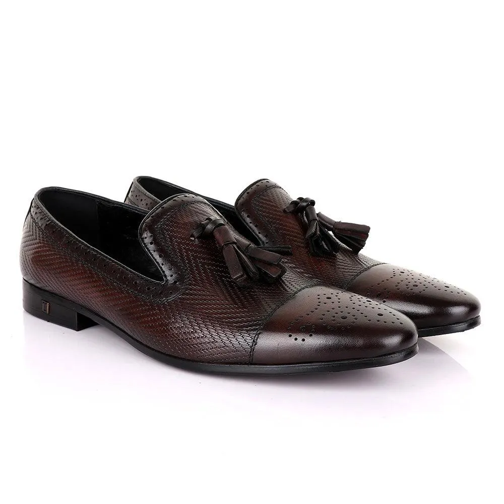 Thom Brown Coffee Tassel Leather Shoe