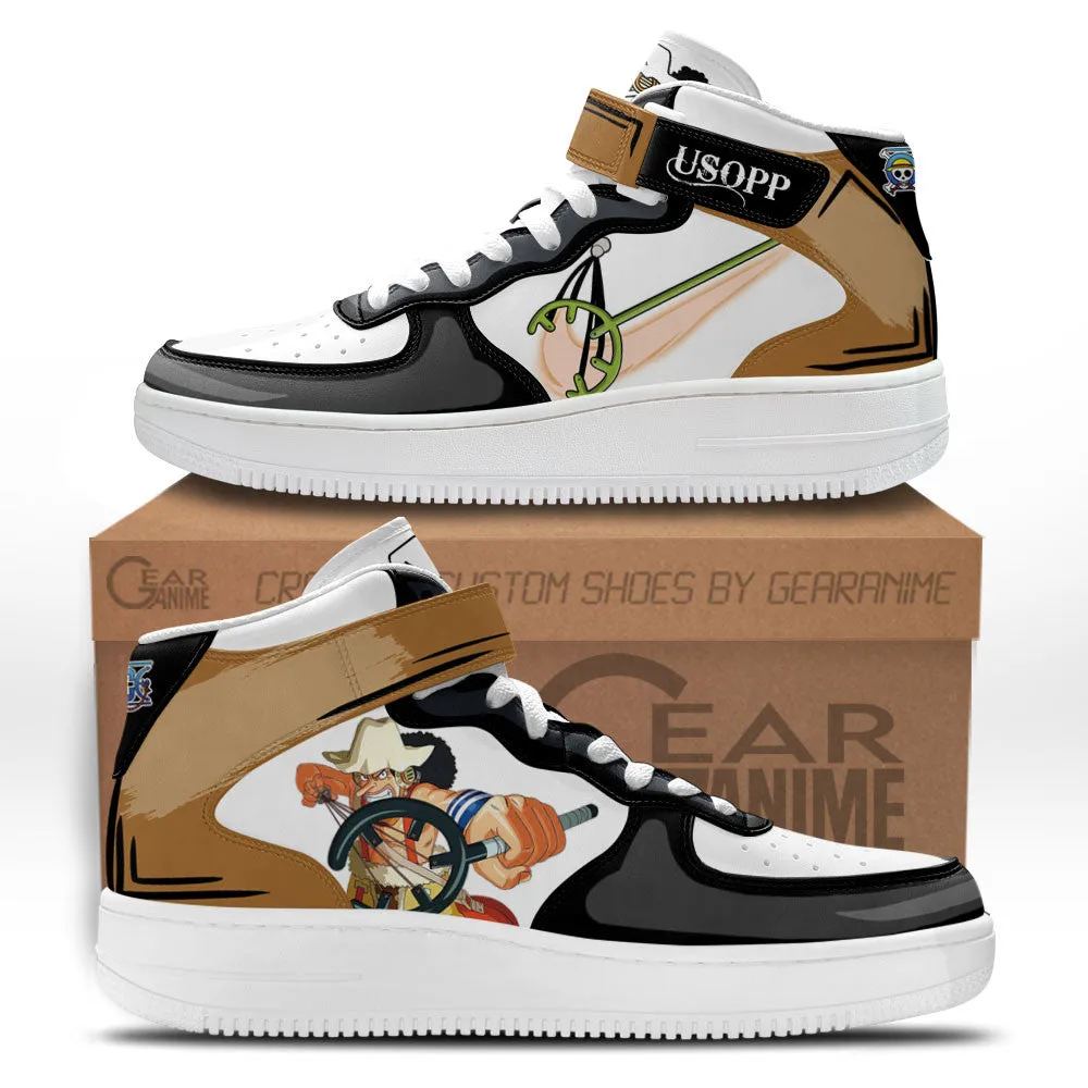 Usopp Sneakers Air Mid OP Custom Anime Shoes