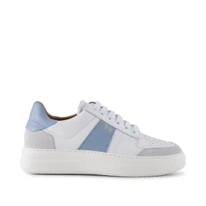 Vinca sneaker leather - WHITE/BLUE