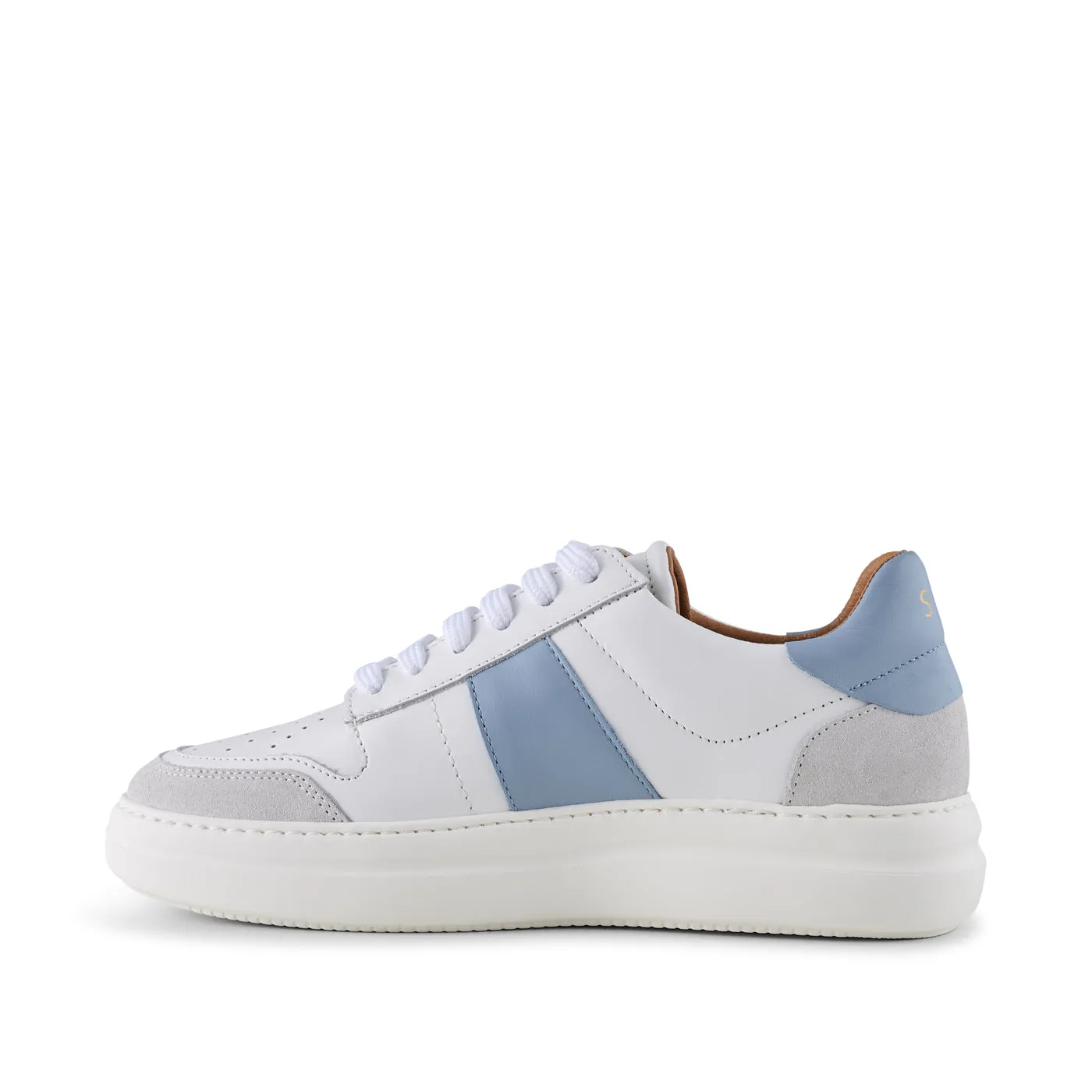 Vinca sneaker leather - WHITE/BLUE