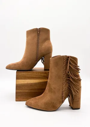 Westbound Booties in Camel Suede