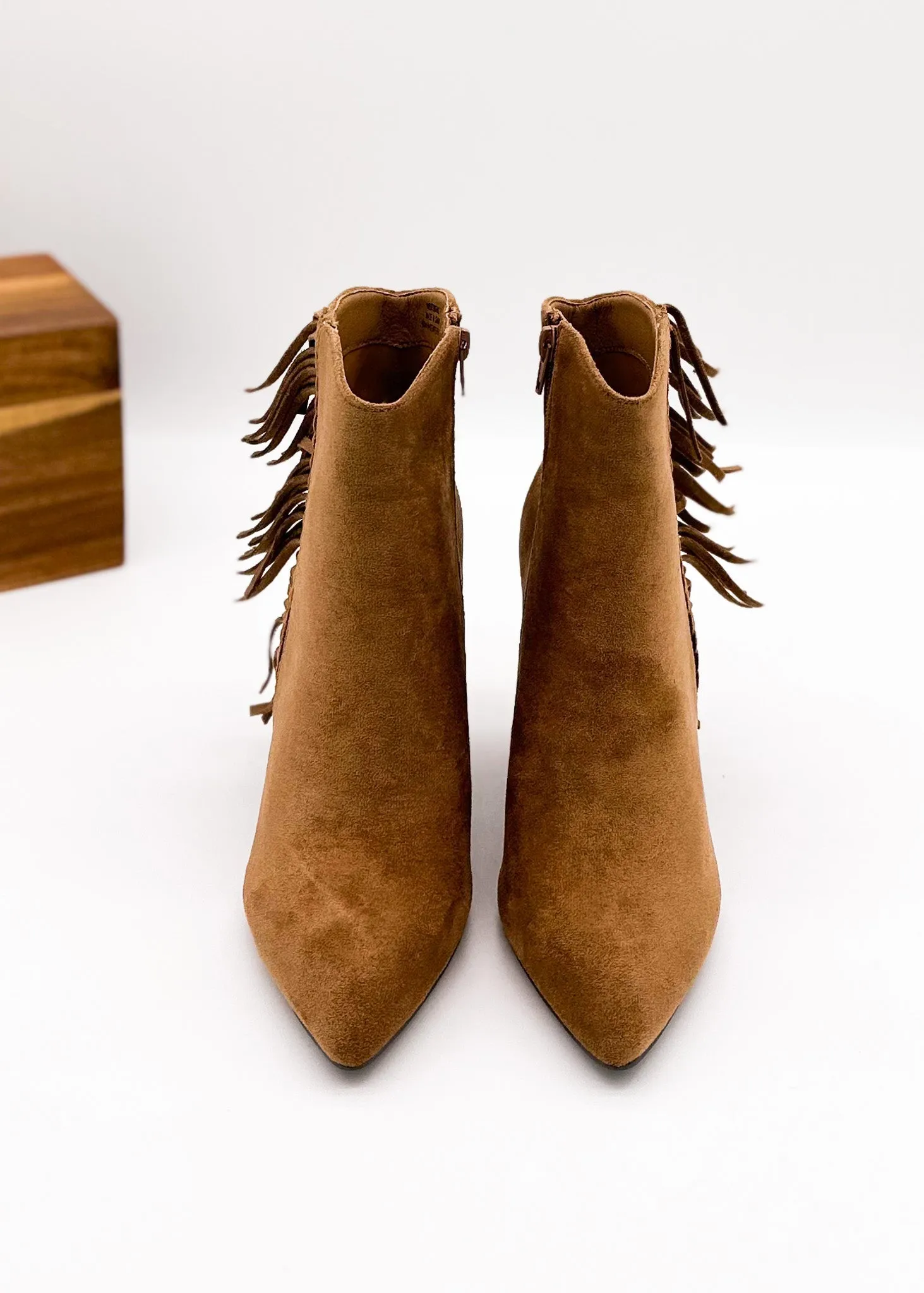 Westbound Booties in Camel Suede