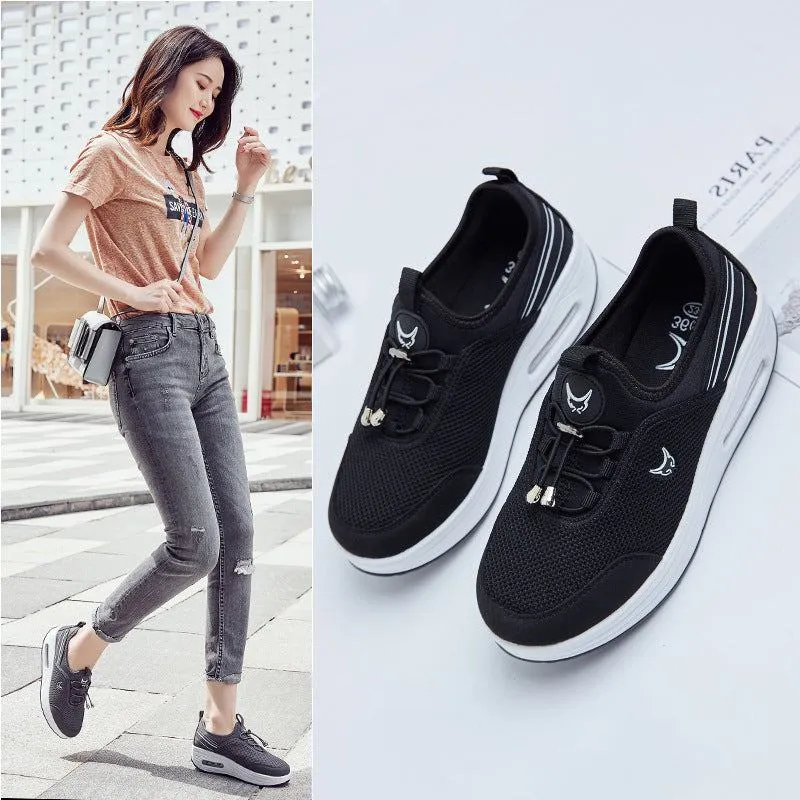 Women's Thick-soled Flying Woven Mesh Style  Sneaker