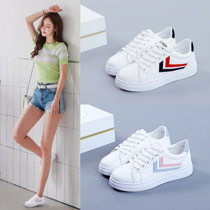 Women's White High Soled Sneaker Fashion Casual Shoes - 6617