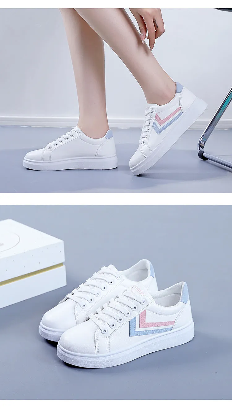 Women's White High Soled Sneaker Fashion Casual Shoes - 6617