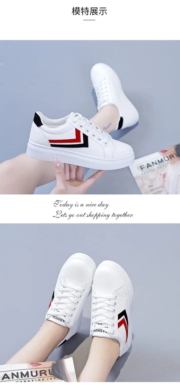 Women's White High Soled Sneaker Fashion Casual Shoes - 6617