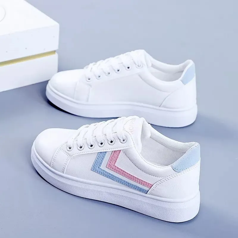 Women's White High Soled Sneaker Fashion Casual Shoes - 6617