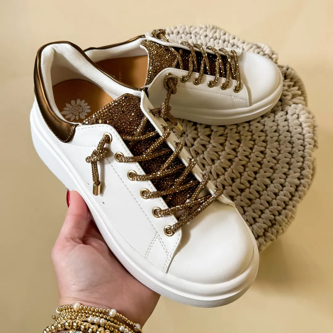 Yellow Box | Earl Rhinestone Sneaker in Bronze